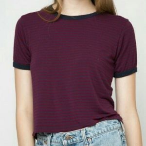 Brandy Melville Maroon Striped Top